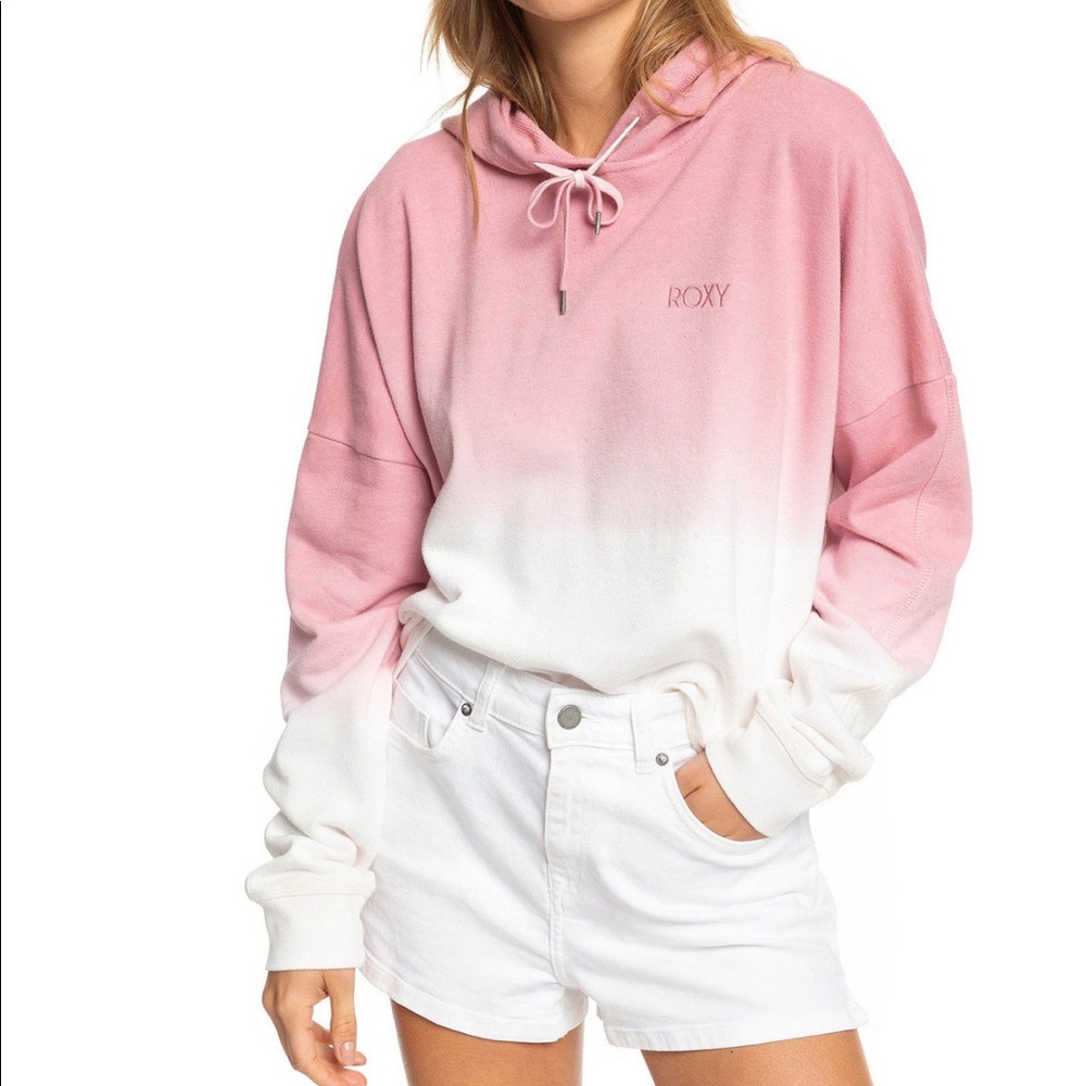 Roxy Down The Coast Dip-Dyed Hoodie, size M, mauve